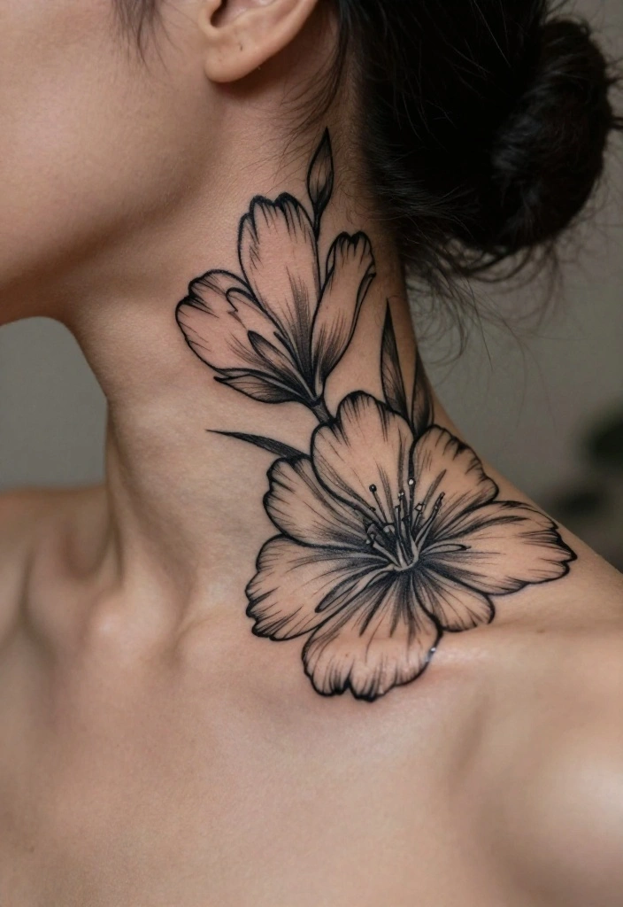 14 Flower Flash Tattoo Ideas With Soft Artistic Detail 50 14 Flower Flash Tattoo Ideas With Soft Artistic Detail - 10. Feminine Floral Silhouette 1