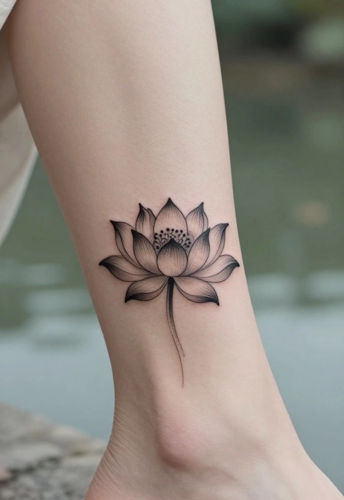 14 Flower Flash Tattoo Ideas With Soft Artistic Detail 3 14 Flower Flash Tattoo Ideas With Soft Artistic Detail - 3. Minimalist Lotus Flower 1