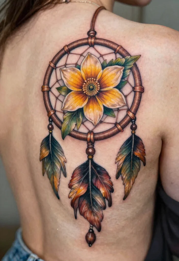 14 Jonquil Flower Tattoo Ideas With Soft Spring Meaning 54 14 Jonquil Flower Tattoo Ideas With Soft Spring Meaning - 14. Jonquil Flower with Dreamcatcher 1