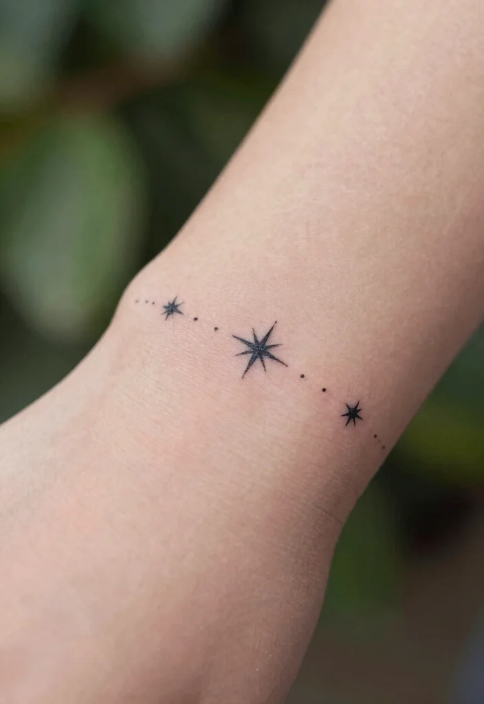 14 Simple Star Tattoo Ideas With Clean Minimal Style - 1. Tiny Dot Stars 1