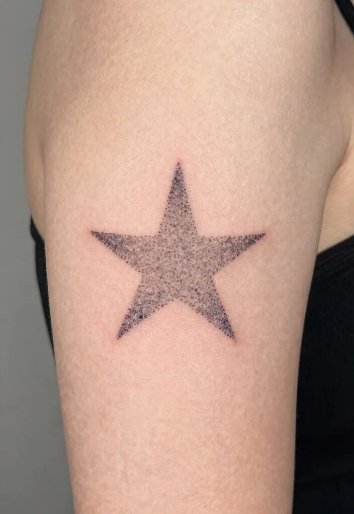 14 Simple Star Tattoo Ideas With Clean Minimal Style - 11. Dotted Star Tattoos 1