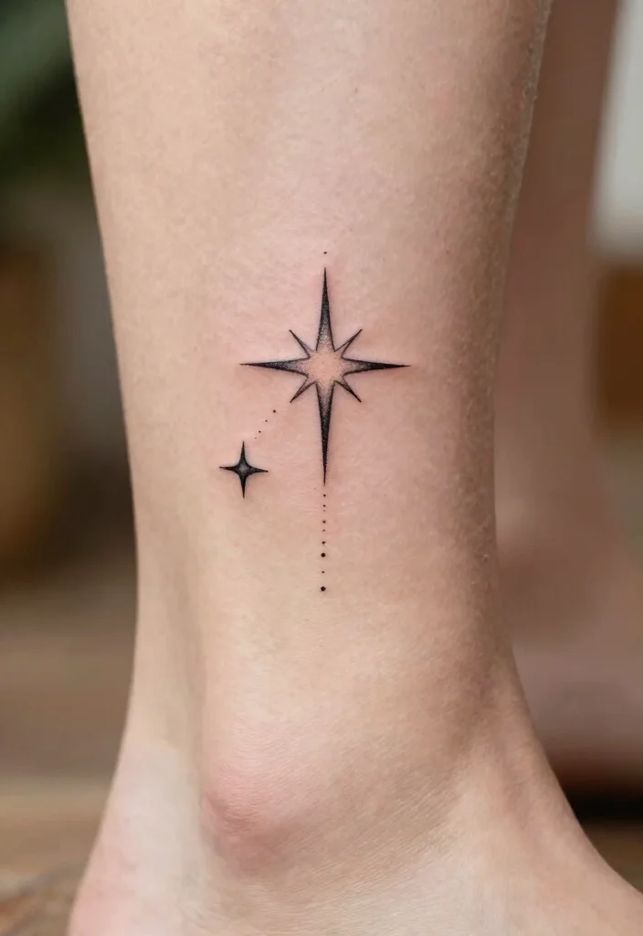 14 Simple Star Tattoo Ideas With Clean Minimal Style - 2. Shooting Star Design 1