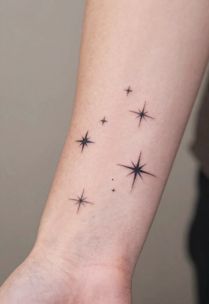 14 Simple Star Tattoo Ideas With Clean Minimal Style - 5. Star Cluster Tattoos 1