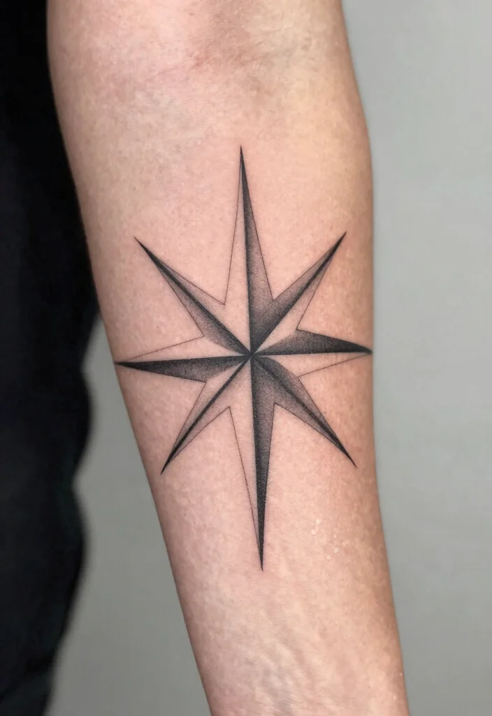 14 Simple Star Tattoo Ideas With Clean Minimal Style - 6. Geometric Star Tattoos 1