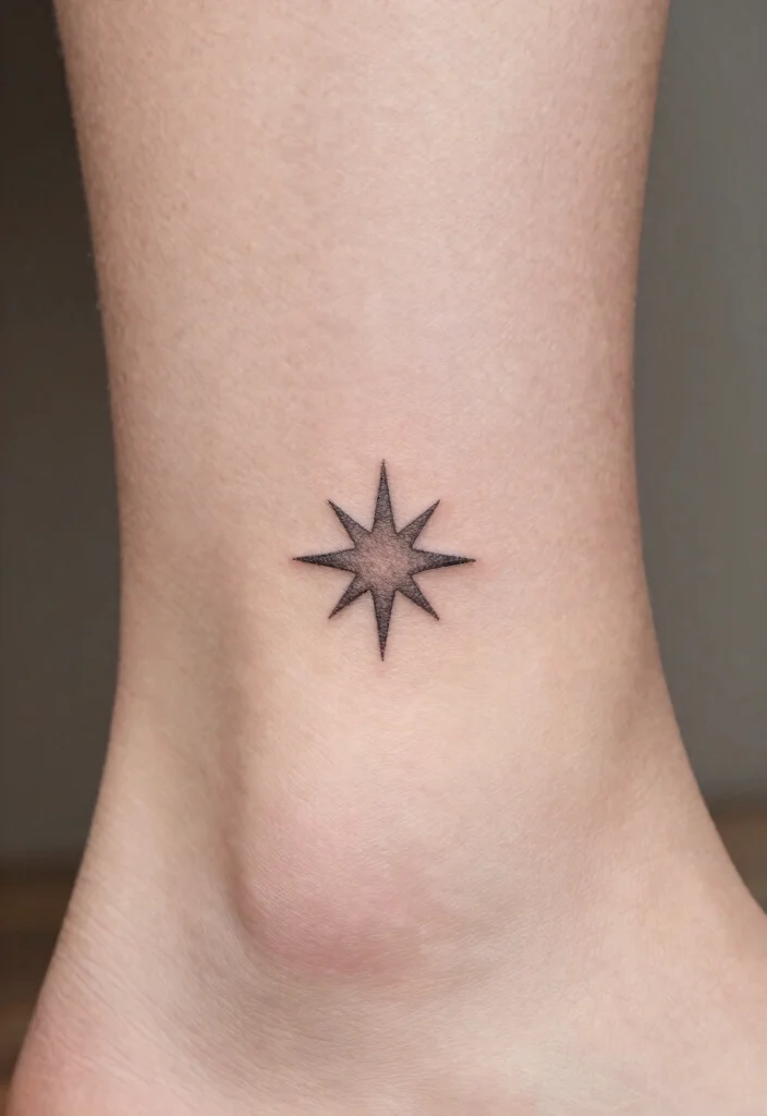 14 Simple Star Tattoo Ideas With Clean Minimal Style - 8. Simple Star Ankle Tattoos 1