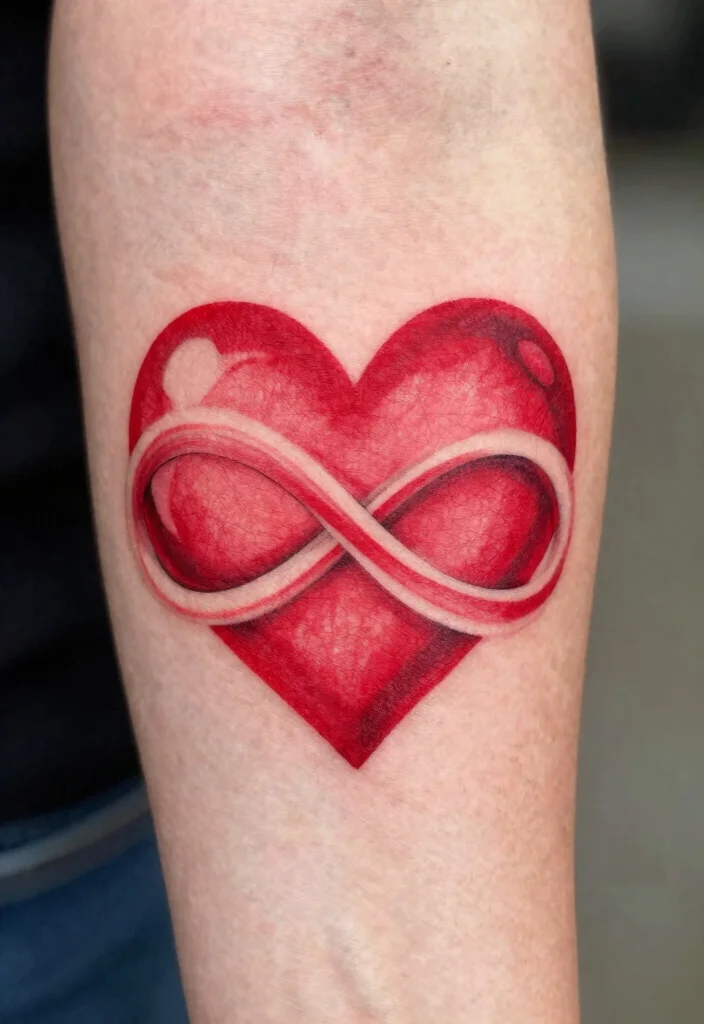 14 Small Red Heart Tattoo Ideas With Cute Bold Detail 62 14 Small Red Heart Tattoo Ideas With Cute Bold Detail - 12. Heart with Infinity Symbol 1