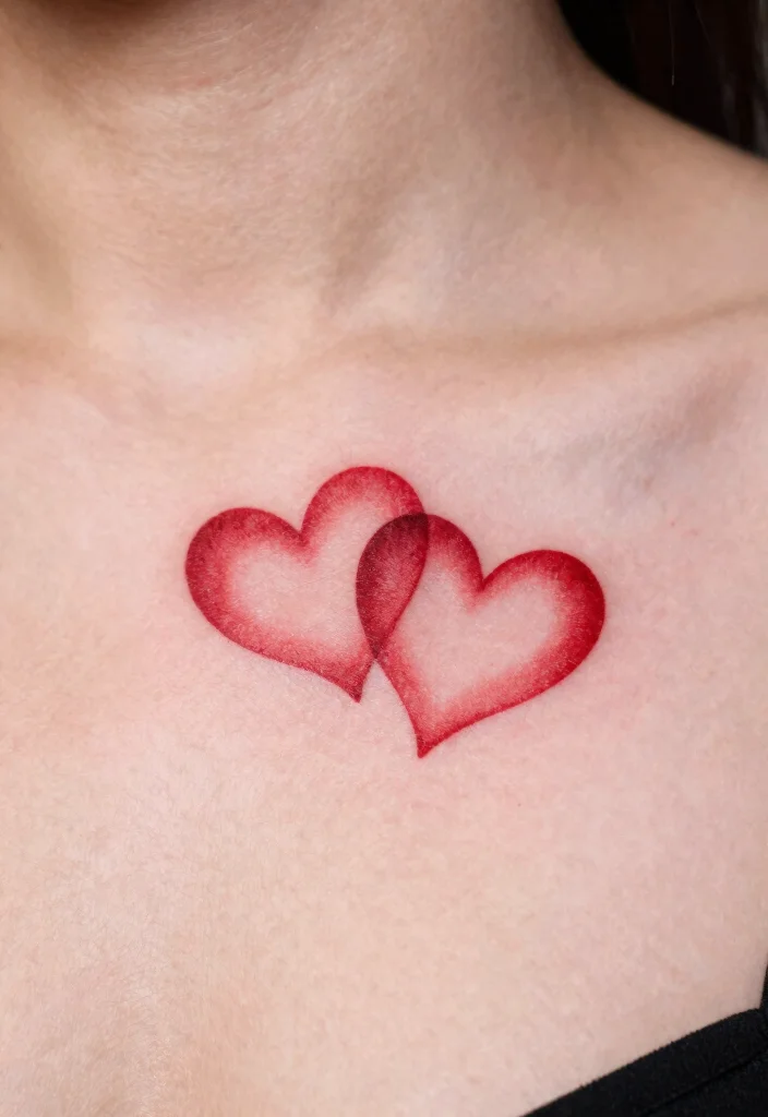 14 Small Red Heart Tattoo Ideas With Cute Bold Detail 13 14 Small Red Heart Tattoo Ideas With Cute Bold Detail - 3. Double Heart Design 1
