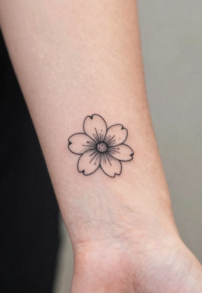 14 Strawberry Flower Tattoo Ideas With Sweet Charm - 1. Simple Outline Design 1