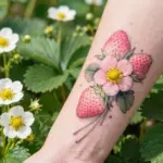 14 Strawberry Flower Tattoo Ideas With Sweet Charm