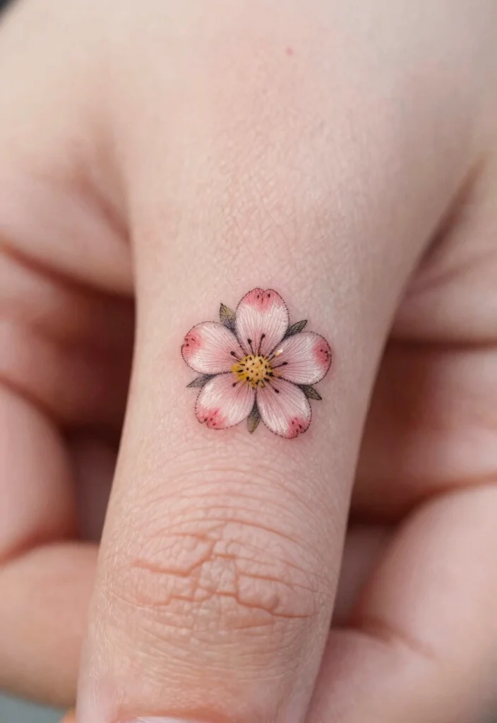 14 Strawberry Flower Tattoo Ideas With Sweet Charm - 4. Tiny Delicate Design 1