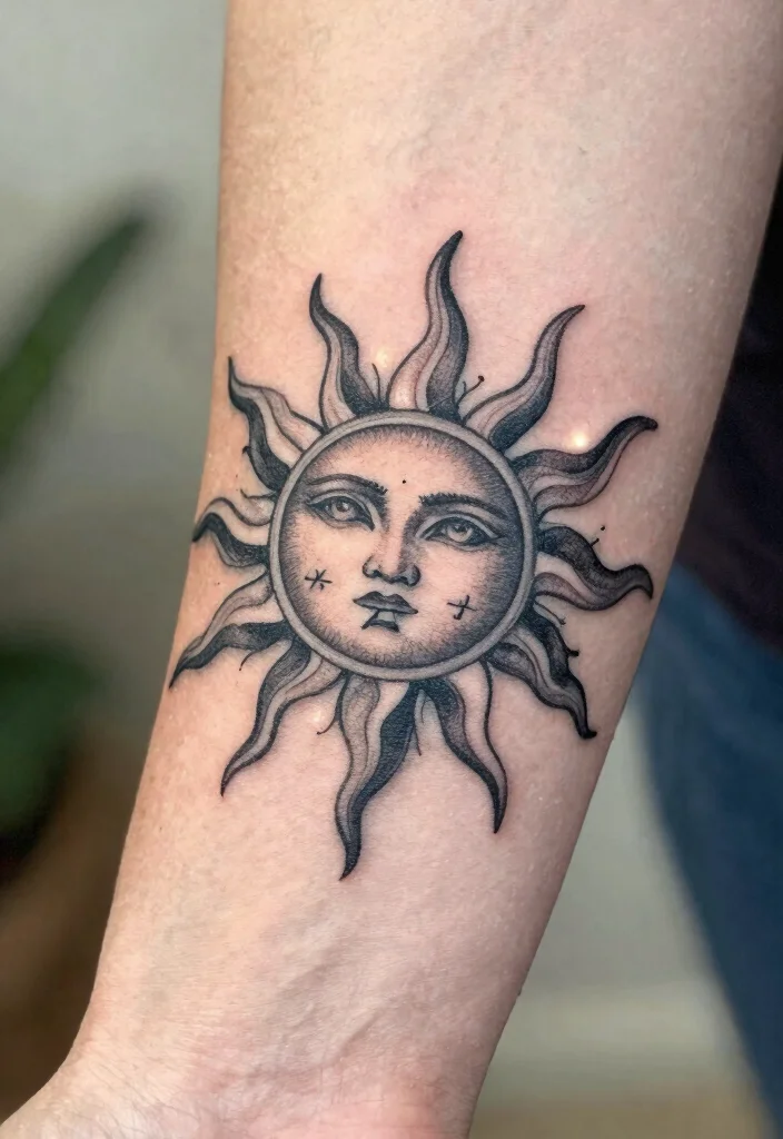 14 Sun Wrist Tattoo Ideas With Minimal Glow 64 14 Sun Wrist Tattoo Ideas With Minimal Glow - 14. Personalized Sun Tattoo 1