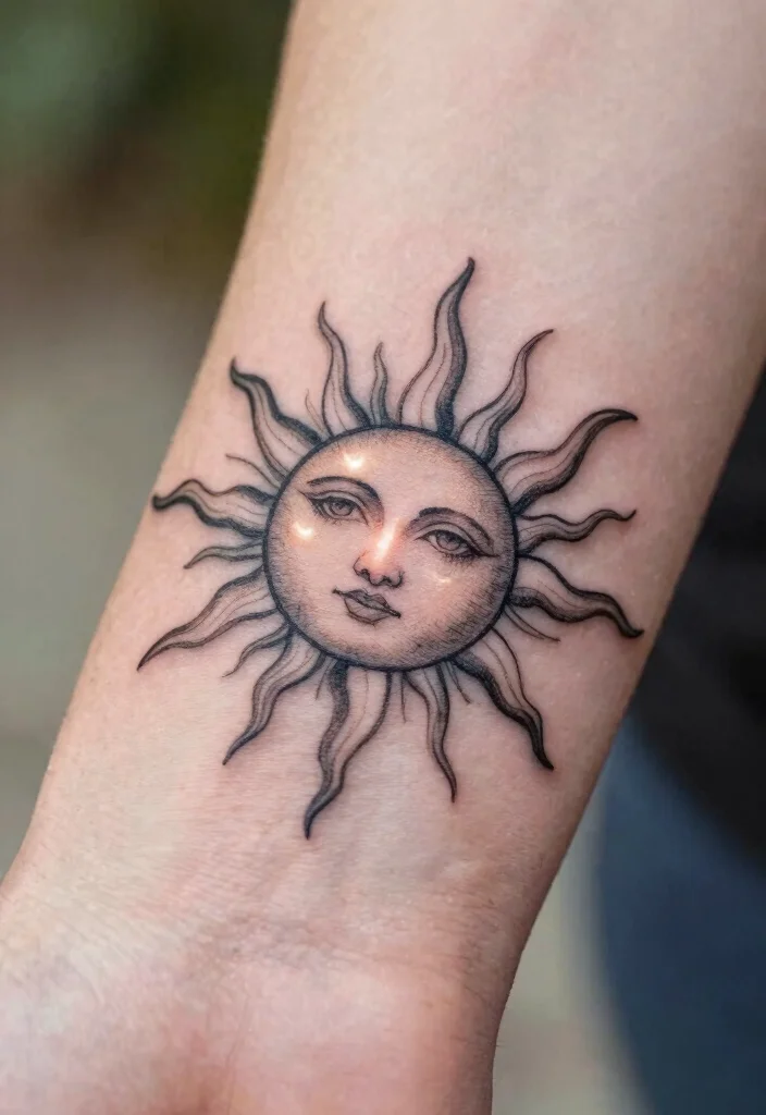 14 Sun Wrist Tattoo Ideas With Minimal Glow 36 14 Sun Wrist Tattoo Ideas With Minimal Glow - 6. Sun Rays with Hidden Meaning 1