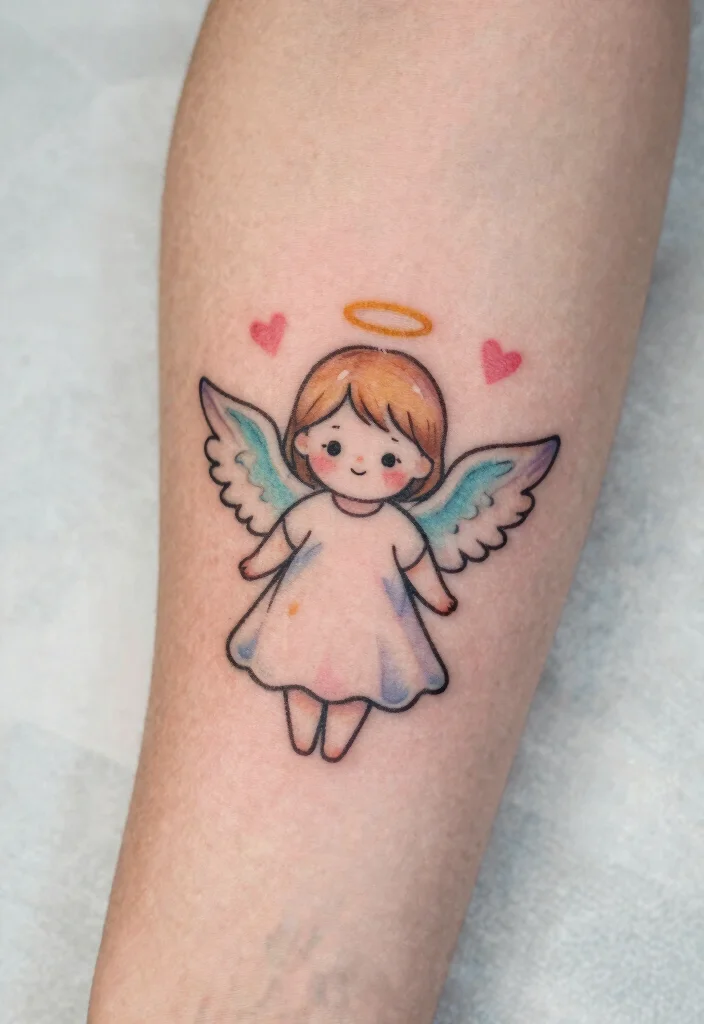 15 Angel Hand Tattoo Ideas With Spiritual Symbolism 37 15 Angel Hand Tattoo Ideas With Spiritual Symbolism - 7. Angelic Halo and Heart 1