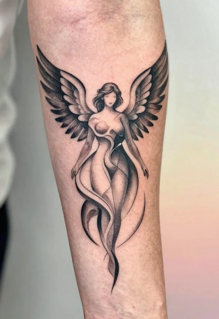 15 Angel Hand Tattoo Ideas With Spiritual Symbolism 48 15 Angel Hand Tattoo Ideas With Spiritual Symbolism - 8. Abstract Divine Presence 1