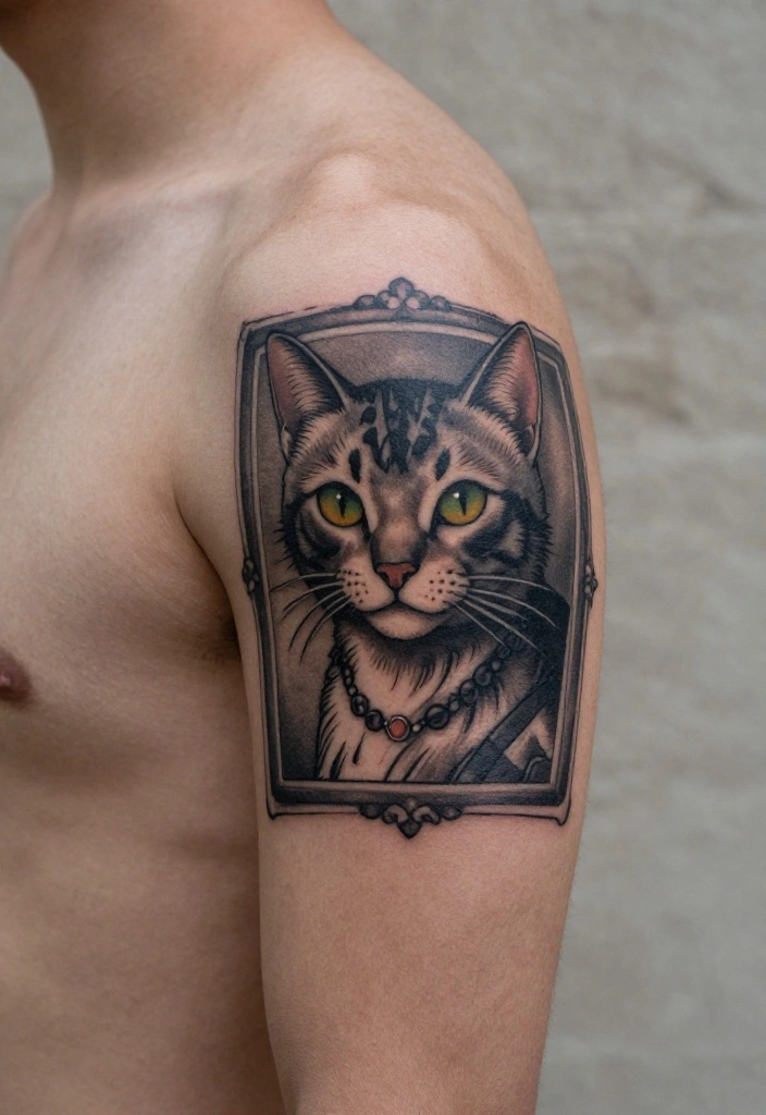 15 Cat Tattoo for Men Ideas With Bold Personality 65 15 Cat Tattoo for Men Ideas With Bold Personality - 15. Vintage Cat 1
