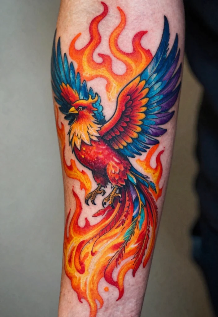 15 Phoenix Arm Tattoo Ideas With Fiery Rebirth 1 15 Phoenix Arm Tattoo Ideas With Fiery Rebirth - 1. Fiery and Fierce 1