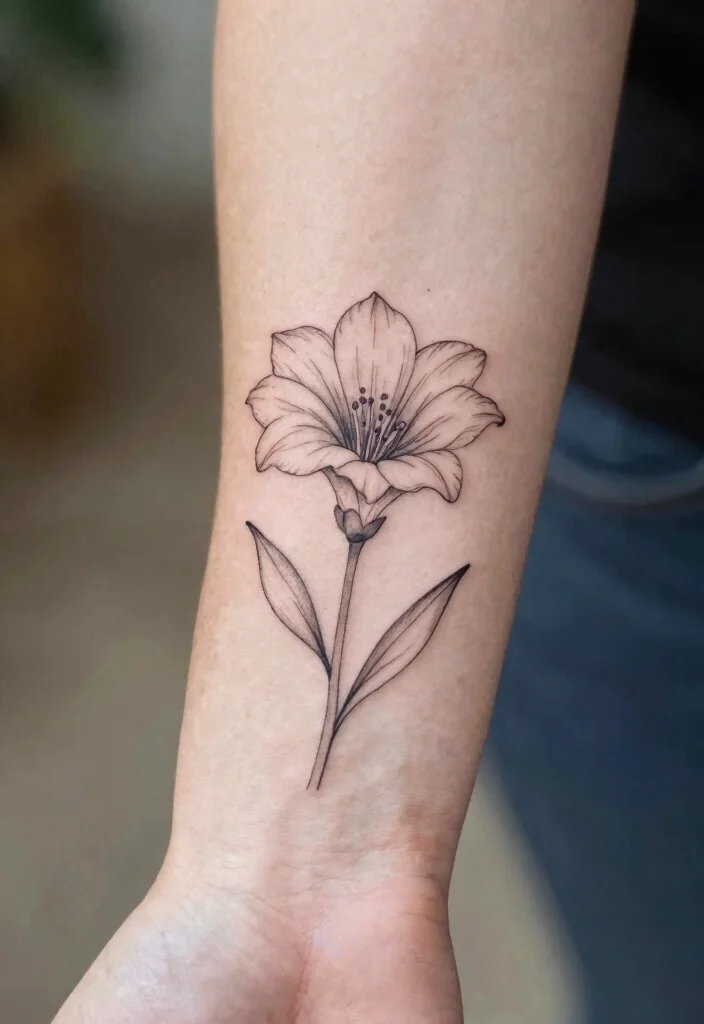 15 Queen of the Night Flower Tattoo Ideas With Mystical Beauty 4 15 Queen of the Night Flower Tattoo Ideas With Mystical Beauty - 4. Minimalist Queen of the Night Flower Tattoo 1