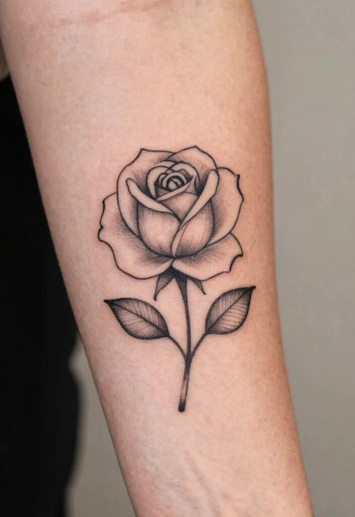 15 Rose Tattoo Unterarm Ideas With Classic Edge 1 15 Rose Tattoo Unterarm Ideas With Classic Edge - 1. Single Line Rose 1