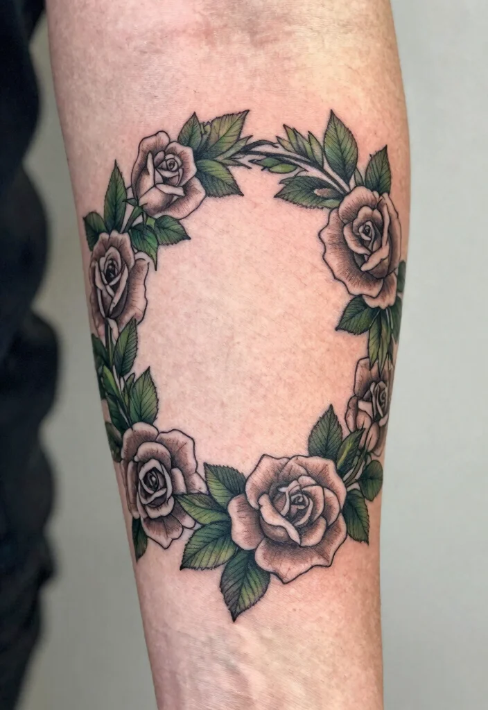15 Rose Tattoo Unterarm Ideas With Classic Edge 64 15 Rose Tattoo Unterarm Ideas With Classic Edge - 14. Rose Wreath 1