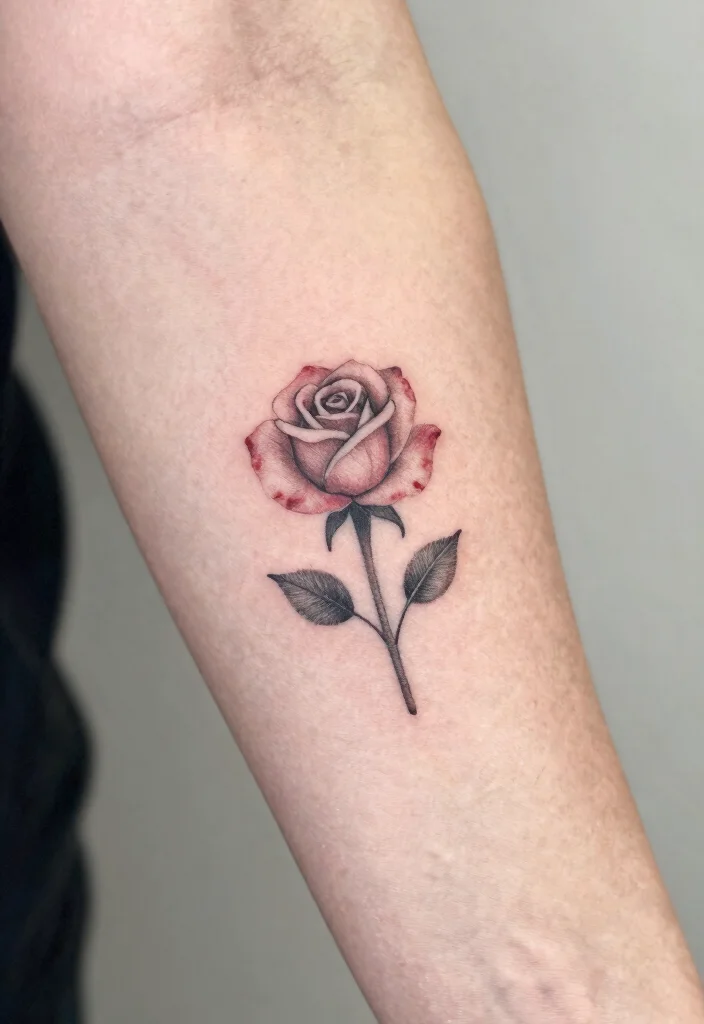15 Rose Tattoo Unterarm Ideas With Classic Edge 27 15 Rose Tattoo Unterarm Ideas With Classic Edge - 7. Small Rose Tattoo 1