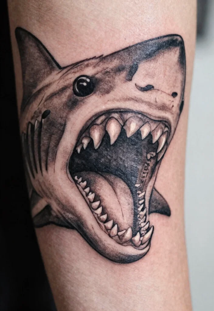 15 Small Shark Tattoo Simple Ideas With Fine Lines - 8. Shark Teeth Tattoo 1