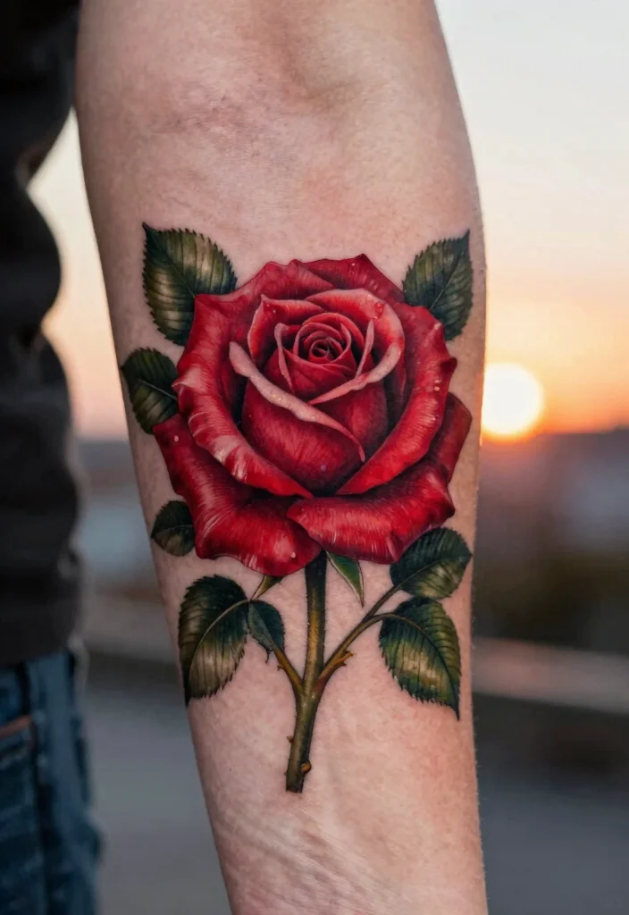 16 Barcelona Flower Tattoo Ideas With Artistic Flair - 1. The Classic Barcelona Rose 1