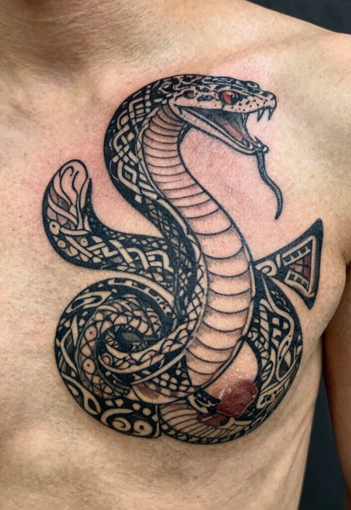 16 Collar Bone Snake Tattoo Ideas With Sharp Detail 55 16 Collar Bone Snake Tattoo Ideas With Sharp Detail - 15. Cultural Symbolism 1
