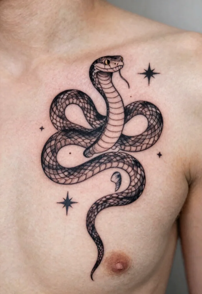 16 Collar Bone Snake Tattoo Ideas With Sharp Detail 56 16 Collar Bone Snake Tattoo Ideas With Sharp Detail - 16. Symbolic Additions 1