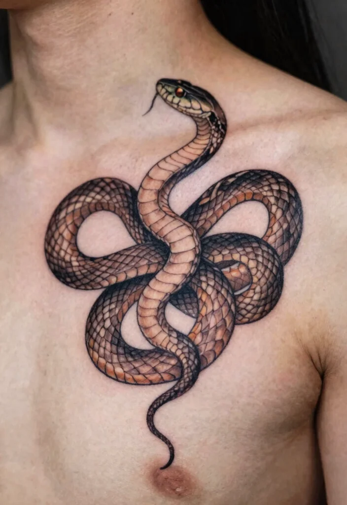 16 Collar Bone Snake Tattoo Ideas With Sharp Detail 26 16 Collar Bone Snake Tattoo Ideas With Sharp Detail - 6. Double Snake Design 1