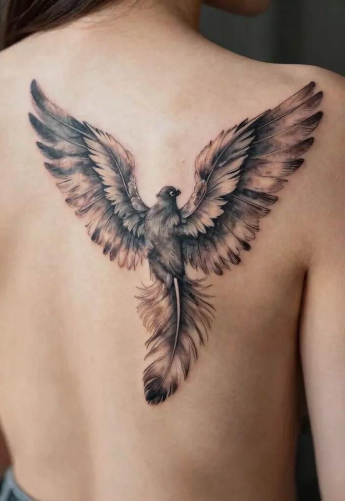 16 Female Angel Tattoo Ideas With Graceful Power - 1. Ethereal Winged Beauty 1