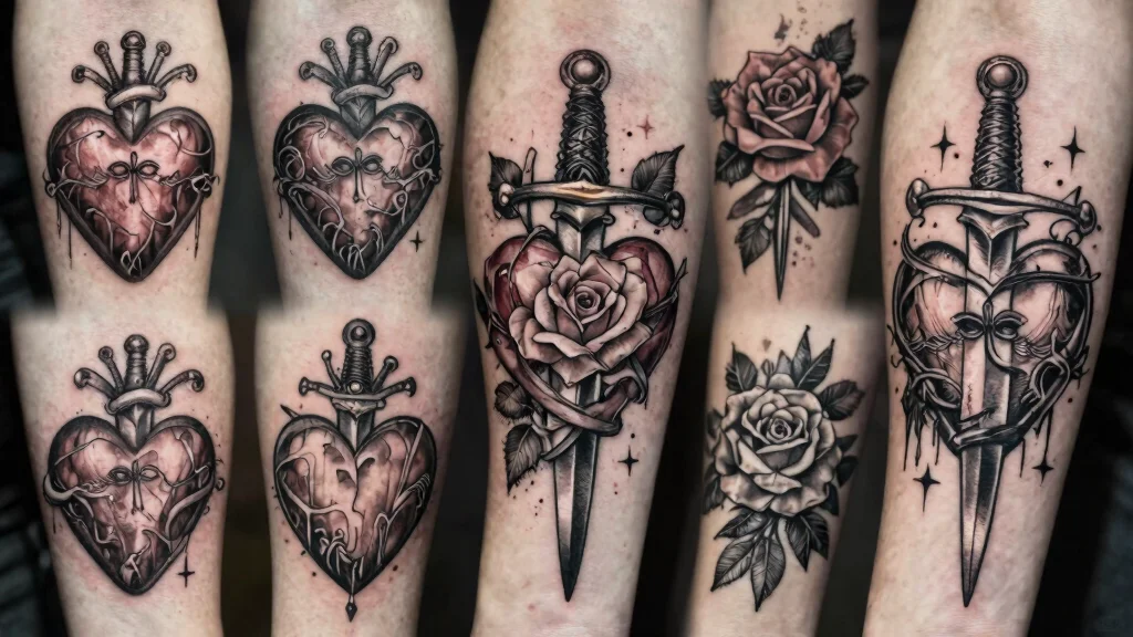 16 Heart and Dagger Tattoo Ideas With Dramatic Flair