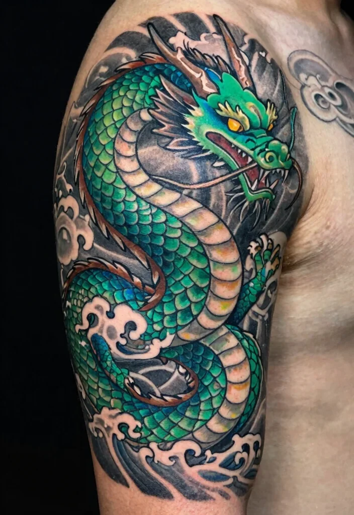 16 Japanese Tattoo Art Dragon Ideas With Traditional Power 1 16 Japanese Tattoo Art Dragon Ideas With Traditional Power - 1. The Serpent Dragon 1