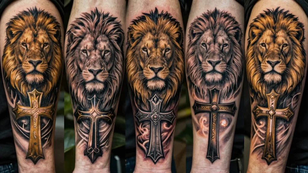 16 Lion Cross Tattoo Design Ideas With Powerful Symbolism