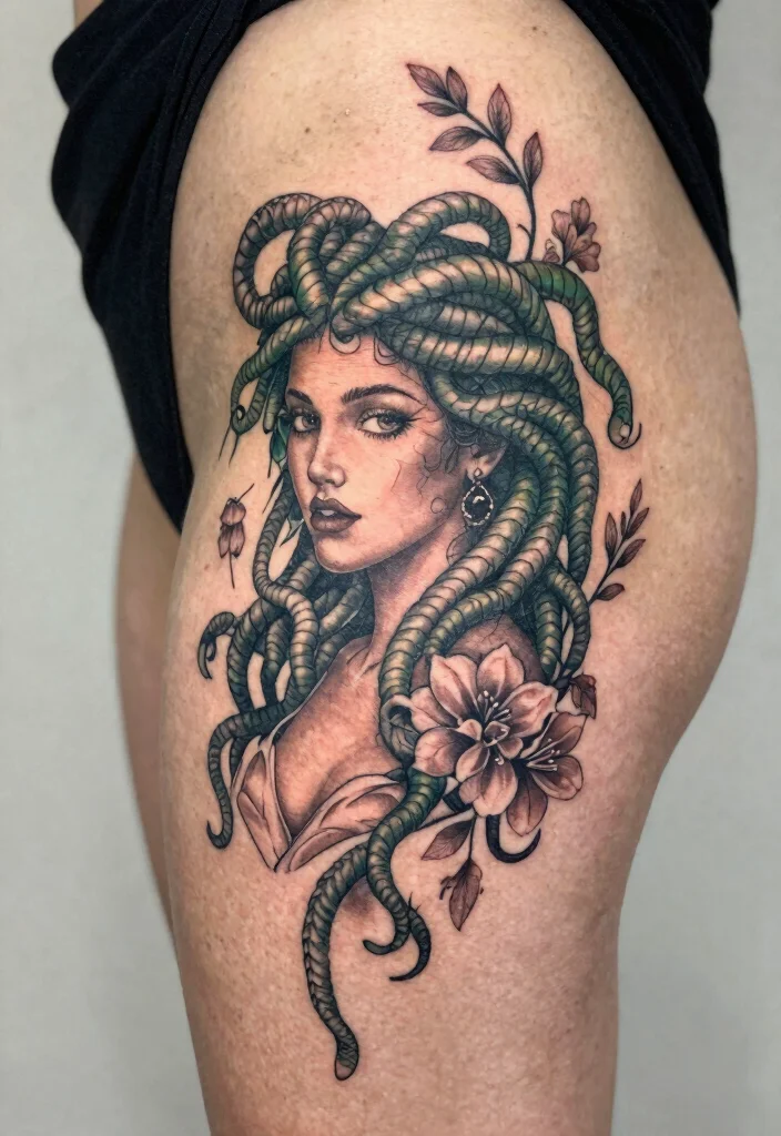 16 Medusa Hip Tattoo Ideas With Fierce Feminine Energy 28 16 Medusa Hip Tattoo Ideas With Fierce Feminine Energy - 8. Medusa in Nature 1