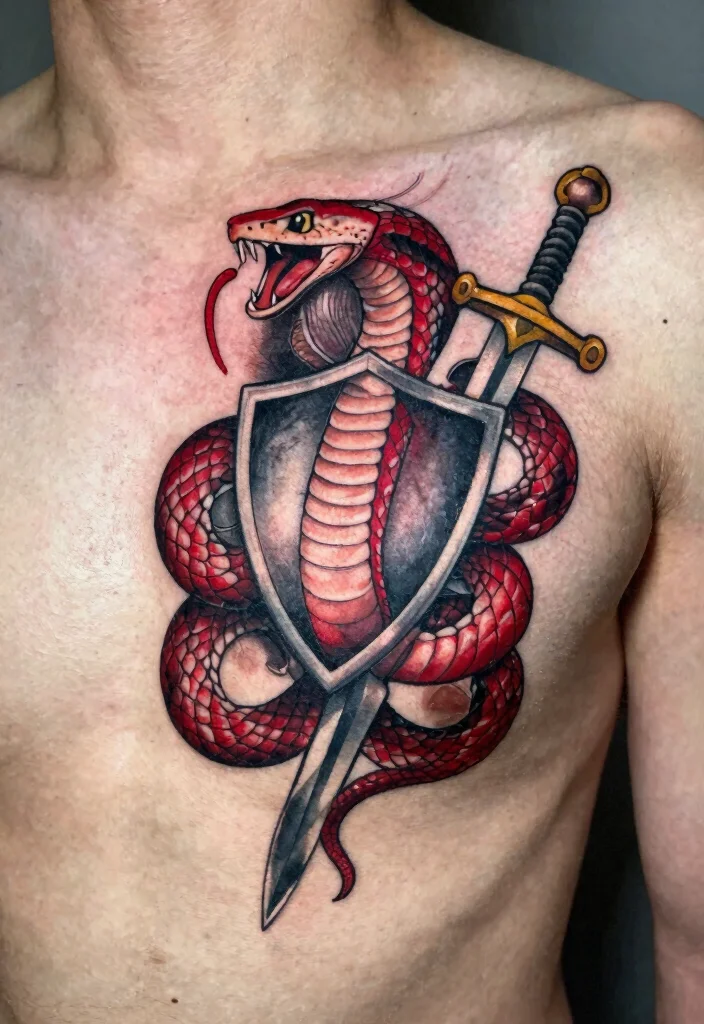 16 Red Snake Tattoo Ideas With Bold Fiery Energy 42 16 Red Snake Tattoo Ideas With Bold Fiery Energy - 12. The Empowerment Symbol 1