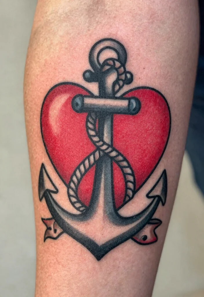 16 Traditional Tattoo Heart Ideas With Classic Ink Vibes - 1. Classic Sailor Heart 1