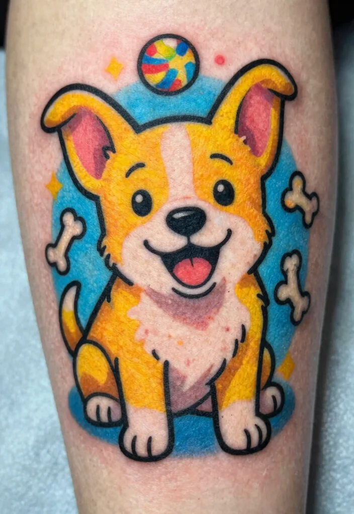 16 Year of the Dog Tattoo Ideas With Zodiac Symbolism - 1. The Playful Pup 1