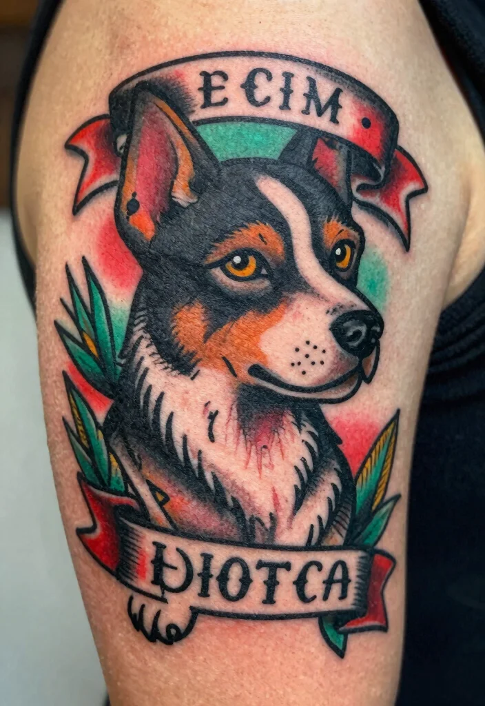 16 Year of the Dog Tattoo Ideas With Zodiac Symbolism - 16. Vintage Style Dog Tattoo 1
