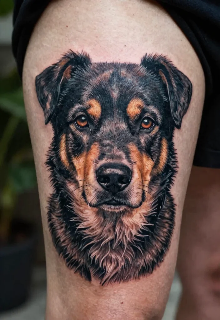 16 Year of the Dog Tattoo Ideas With Zodiac Symbolism - 5. Personalized Dog Portrait 1