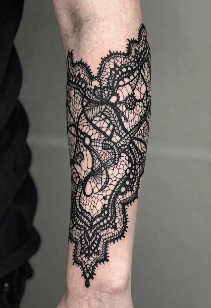 17 Gothic Arm Tattoo Ideas With Dark Elegance 38 17 Gothic Arm Tattoo Ideas With Dark Elegance - 8. Gothic Lace Patterns 1