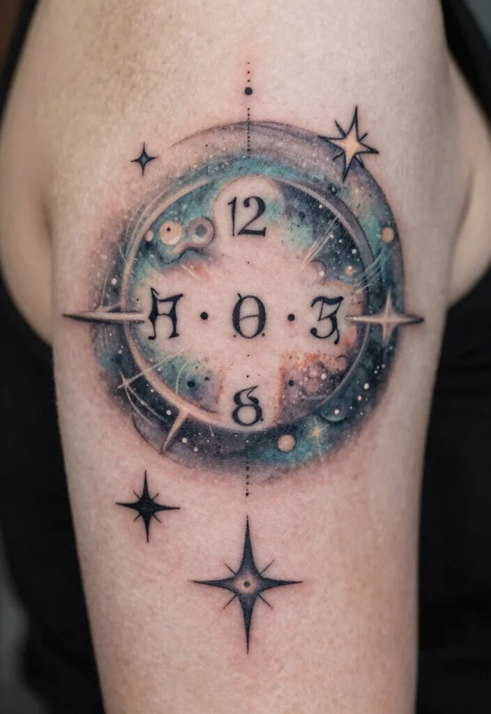 17 Moon Star Sun Tattoo Ideas With Celestial Balance - 12. Tattoo with Meaningful Dates 1