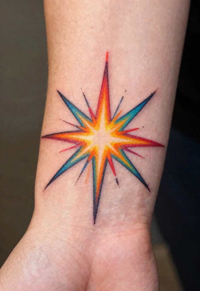 17 Moon Star Sun Tattoo Ideas With Celestial Balance - 7. Geometric Sun and Moon 1