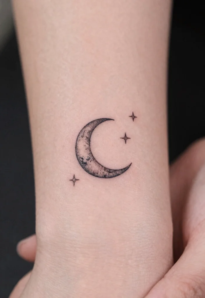 17 Moon Star Sun Tattoo Ideas With Celestial Balance - 8. Small Celestial Tattoos 1