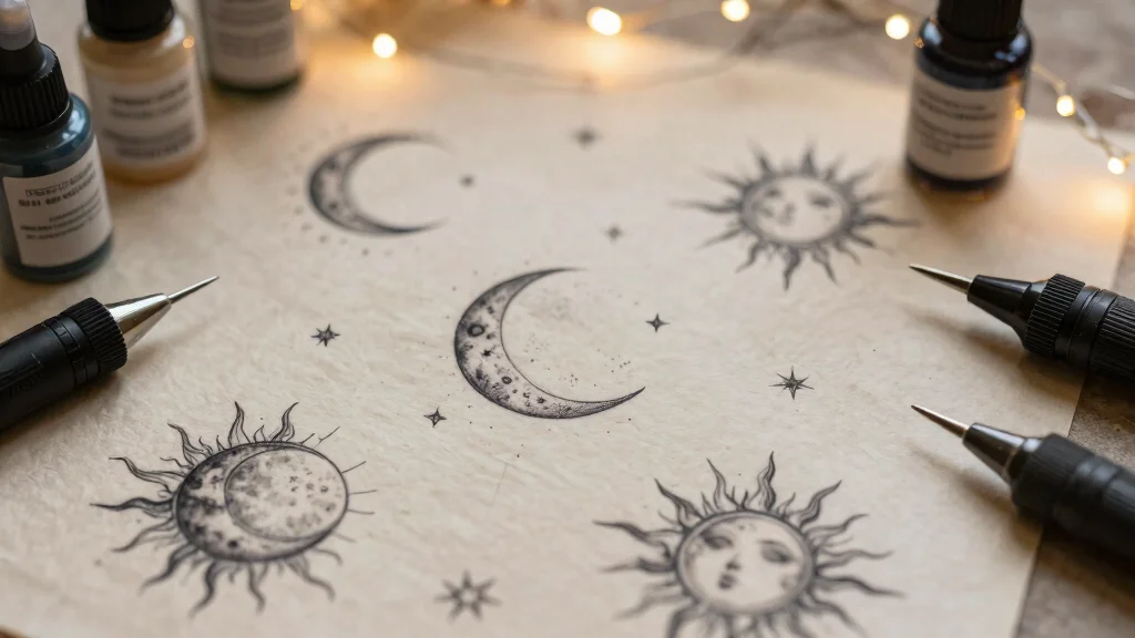 17 Moon Star Sun Tattoo Ideas With Celestial Balance