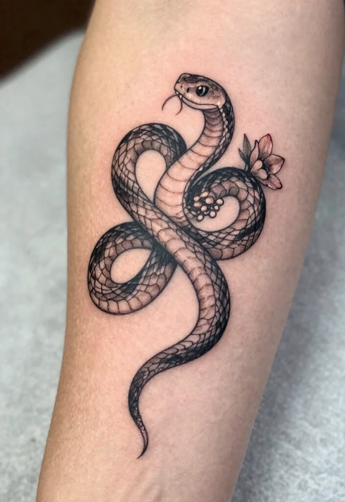 17 Pretty Snake Tattoo Ideas With Elegant Curves 40 17 Pretty Snake Tattoo Ideas With Elegant Curves - 10. The Infinity Snake 1