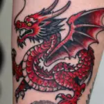 17 Red and Black Dragon Tattoo Ideas With Intense Dual Tone
