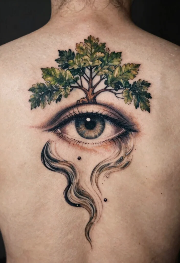 17 Third Eye Tattoo Ideas With Mystical Energy - 14. Nature’s Touch 1