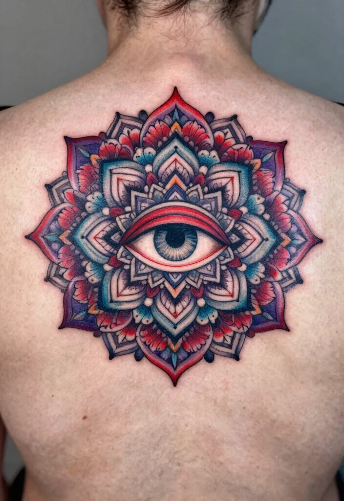 17 Third Eye Tattoo Ideas With Mystical Energy - 2. Mandala Magic 1