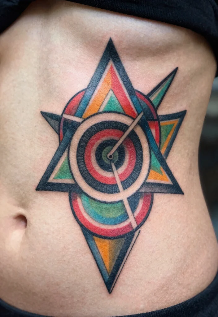 18 Cybersigilism Tattoo Stomach Ideas With Futuristic Edge 1 18 Cybersigilism Tattoo Stomach Ideas With Futuristic Edge - 1. Geometric Patterns that Pop 1