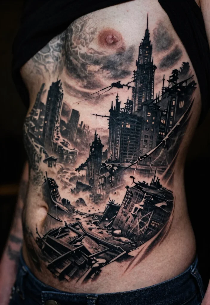 18 Cybersigilism Tattoo Stomach Ideas With Futuristic Edge 42 18 Cybersigilism Tattoo Stomach Ideas With Futuristic Edge - 12. Dystopian Themes 1